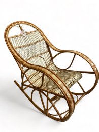 traditional armchair woven in bleached wicker